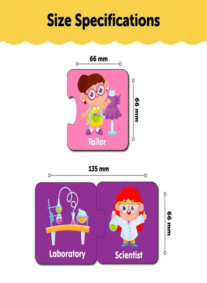 YaYplay Yay Play Profession 2 Piece Wooden Jigsaw Puzzle (Series 2), Set of 6 Wooden Puzzle for Kids, Montessori Early Educational Pre School Puzzle Toys for 2+ Years Kid - Image 3
